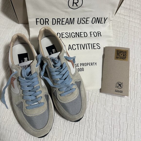 Limited Edition Golden Goose Running Sole Sneakers, white/grey/mauve, size 37 - Picture 5 of 6